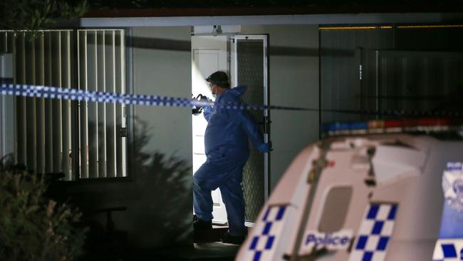 A man and a woman were arrested in Langwarrin on Monday after the death of an 18mth old child. Picture: Ian Currie