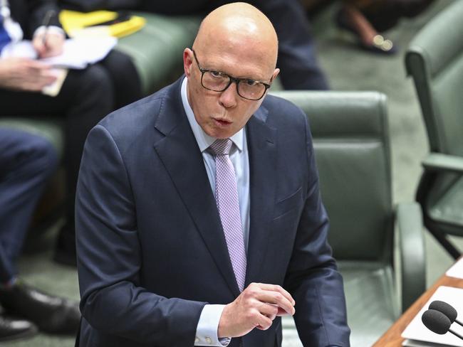 CANBERRA, AUSTRALIA  - NewsWire Photos - November 27, 2024: Leader of the Opposition Peter Dutton during Question Time at Parliament House in Canberra. Picture: NewsWire / Martin Ollman