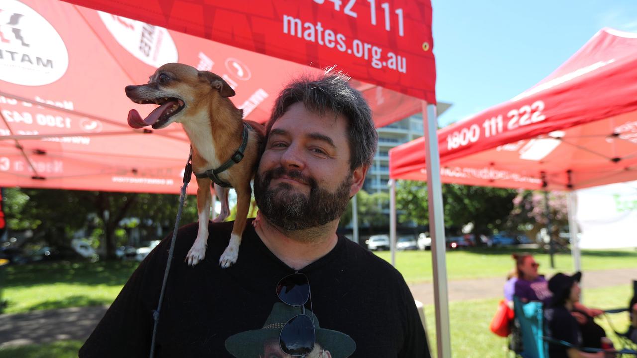 Tom Kelly and Rueben after the Darwin May Day march on Monday, May 5. Picture: Zizi Averill