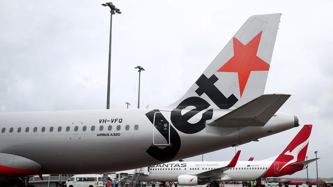 A Jetstar Airbus A320 aircraft similar to the one involved in an incident at Melbourne Airport on Thursday. Picture: Brendan Radke