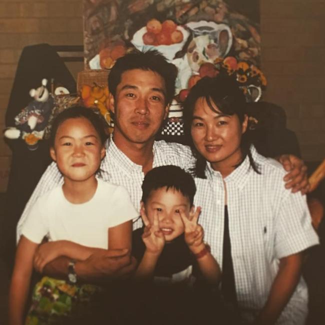 Minjee and Min Woo Lee with their parents Soonan and Clara.