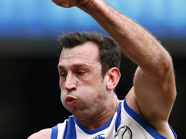 Melbourne v Kangaroos Todd Goldstein over the top of Max Gawn Picture:Wayne Ludbey