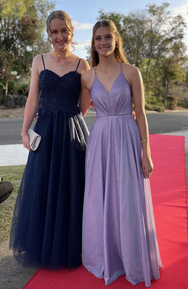 Emily Jones and Clare Ellaby at Cooloola Christian College's 2024 student formal on Thursday October 3, 2024.