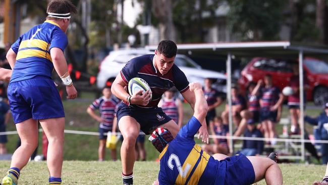 Action from the GPS Rugby Union match between TSS and Toowoomba Grammar during their clash at Southport on the Gold Coast. Photograph: Jason O'Brien