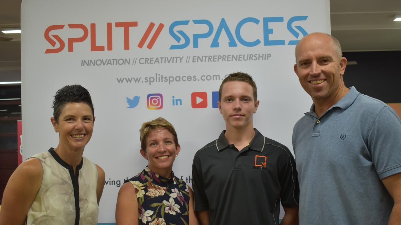 At the Homemade Heroes launch are (from left) Split Spaces manager Deb Allan, Jill Stolberg, Tom Stolberg and Edan Stolberg. Picture: Tara Miko