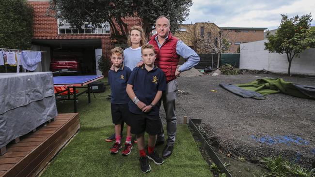 Paul Jones with wife Jane and sons Jesse and Billie. Picture: Wayne Taylor