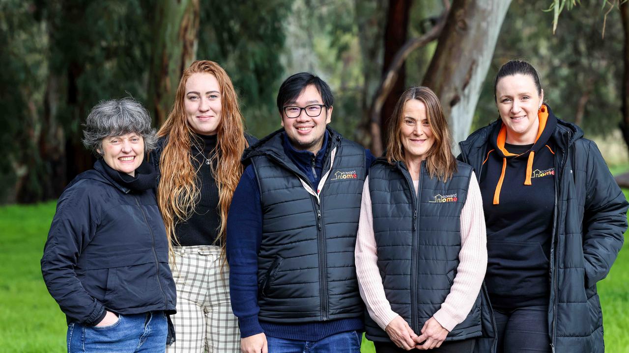 The Code Blue Outreach team in the South Parklands: Shaya Nettle, Georgia Broad, Trung Cao, Sophie and Kim Herbert. Picture: Russell Millard