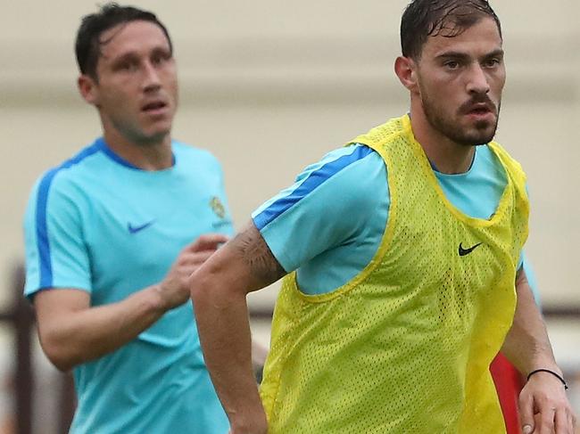 MALACCA, MALAYSIA - OCTOBER 03: James Troisi of Australia controls the ball during an Australia Socceroos training session at Hang Tuah Stadium on October 3, 2017 in Malacca, Malaysia.  (Photo by Robert Cianflone/Getty Images)