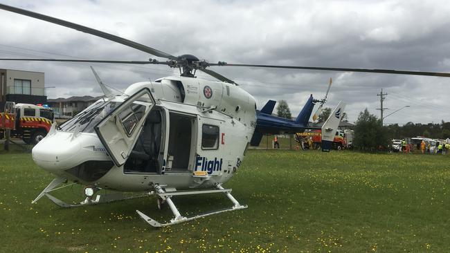 A worthy service, but you won’t see these helicopters flying in Tasmanian skies. Picture: CareFlight