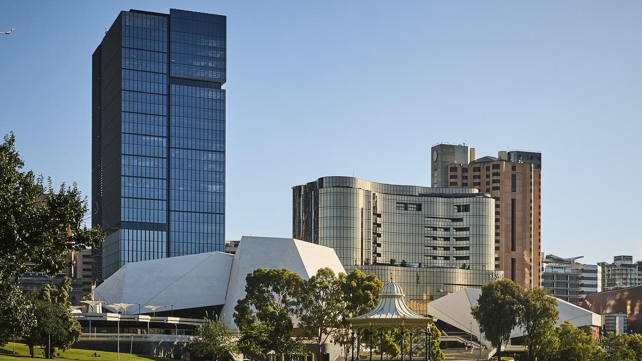 One Festival Tower behind Adelaide Festival Centre. Picture: Matt Loxton