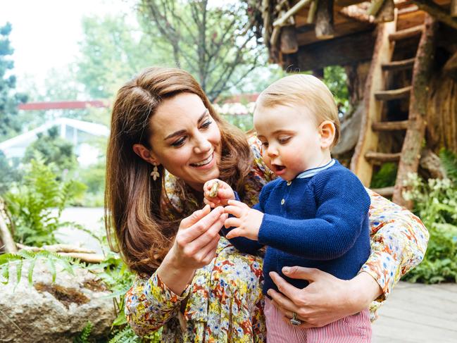 Catherine, Duchess of Cambridge and Prince Louis. Kate loves introducing her children to the outdoors. Picture: Matt Porteous/Kensington Palace via Getty Images