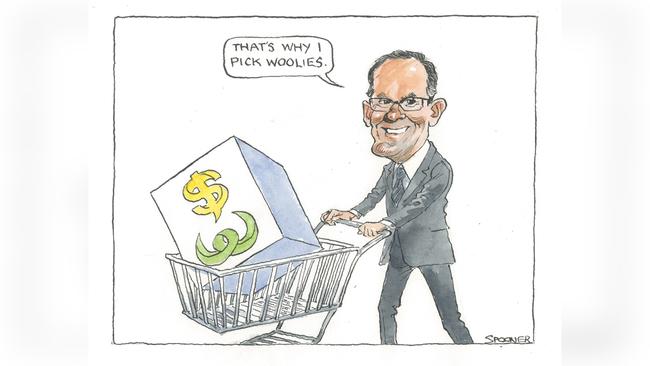 Woolworths chief Brad Banducci. Cartoon: John Spooner