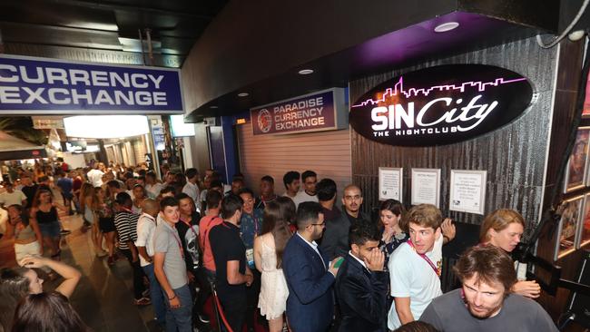 Sin City was a hotspot during the 2018 Commonwealth Games, especially after Usain Bolt started heading in each night. Picture: Richard Gosling