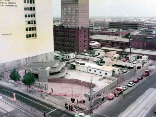 The original entrance to Flagstaff Station in the 1980s. Picture: PTV.