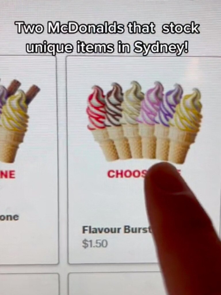 The Flavour Burst soft serve comes in five flavours. Picture: TikTok