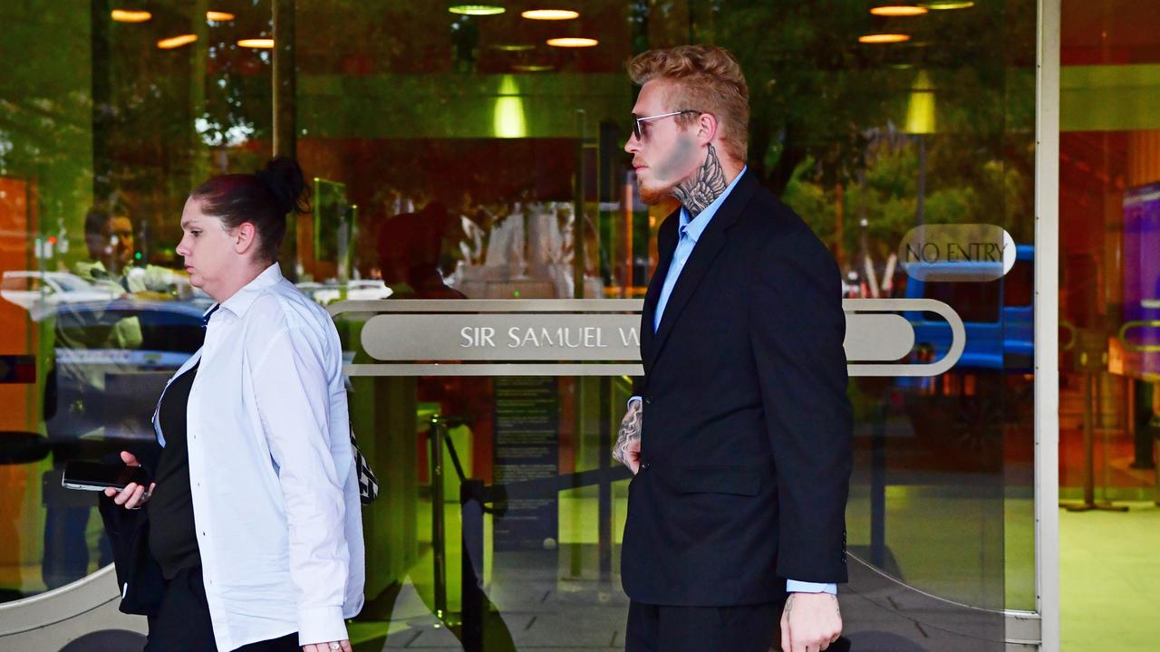 Starr Cahill and Brodie Tull leaving the District Court. Picture: Brenton Edwards