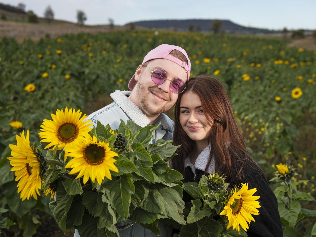 Caleb Dunford and Kayla Little at Warraba Sunflowers, Saturday, June 22, 2024. Picture: Kevin Farmer