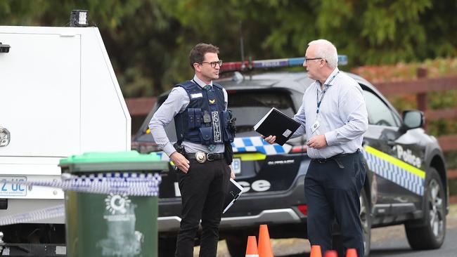 Scene at Black Snake Road Granton where a person was killed overnight and another injured after reports of gunshots. Tasmania Police in attendance. Picture: Nikki Davis-Jones