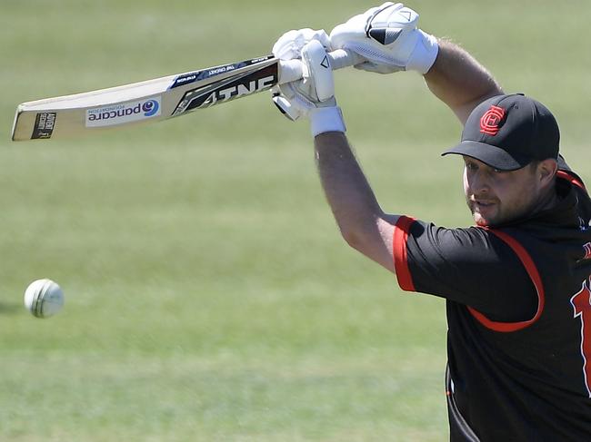 Michael Hill was the matchwinner with the bat for Essendon against Melbourne Uni. Picture: Andy Brownbill. 