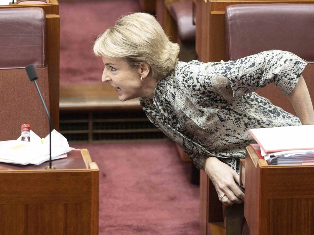 Senator Michaelia Cash in the Senate in Parliament in House in Canberra yesterday. Picture: Gary Ramage