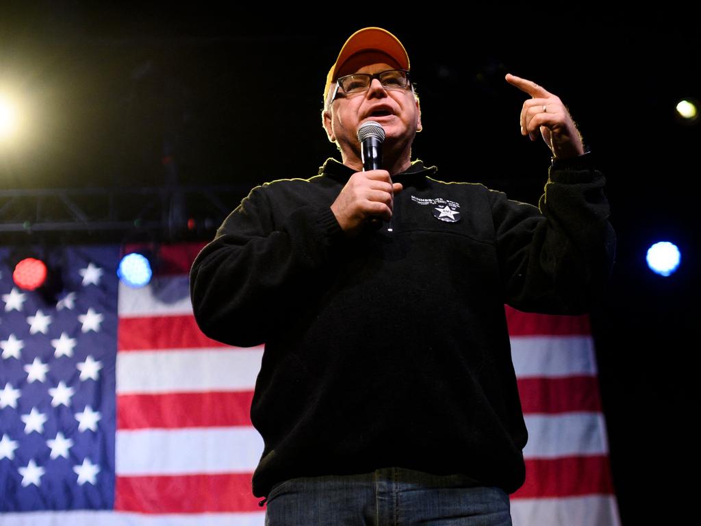 Minnesota Governor Tim Walz will be Kamala Harris’s election running mate. Picture: Stephen Maturen (Getty Images/AFP)