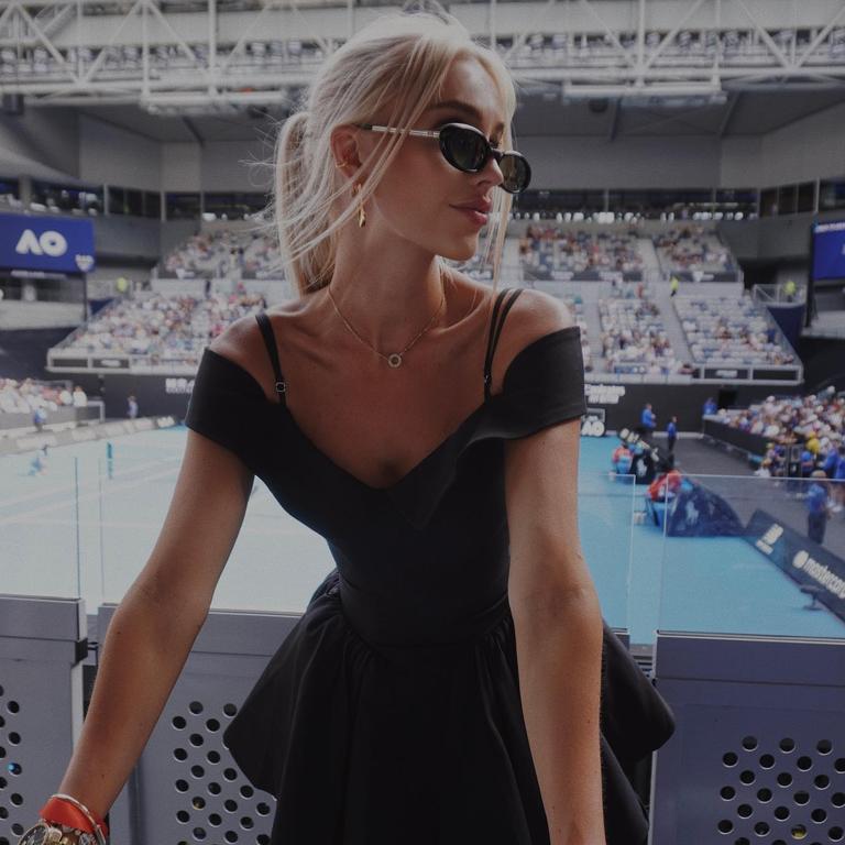 Tennis WAG Morgan Riddle was at the courtside event. Picture: Instagram/MorganRiddle