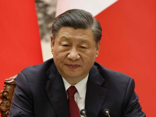 Chinaâs President Xi Jinping attends a joint press conference with French President Emmanuel Macron (not pictured) in Beijing on April 6, 2023. (Photo by LUDOVIC MARIN / AFP)