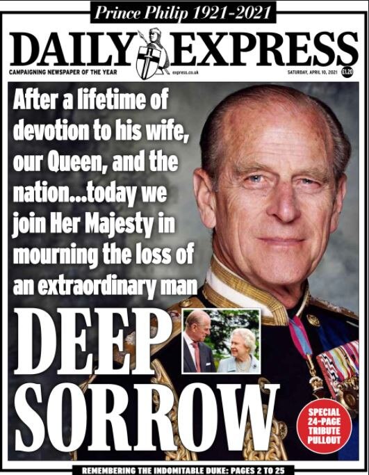 The Daily Express front page.