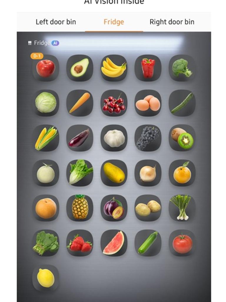 Food recognised by Samsung’s Bespoke 4-Door Flex smart fridge.