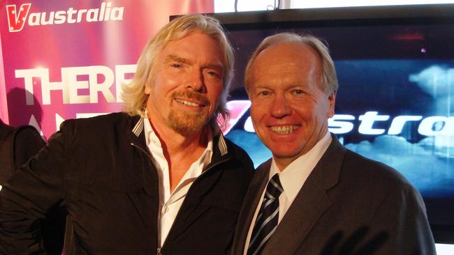 Virgin Australia founder Richard Branson with former Queensland Premier Peter Beattie. Picture: File