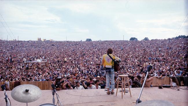 John Sebastian performs at Woodstock in 1969.