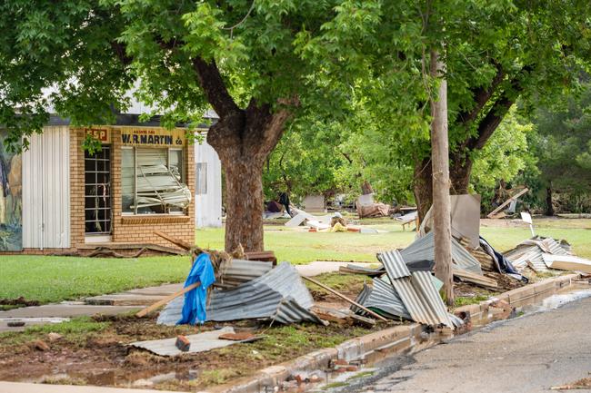 Huge storms late Sunday caused a massive flash flood in the middle of the night in Eugowra, with houses washed off their foundations, and cars and other items strewn though the town. Picture: Chris Watson/Farmpix Photography