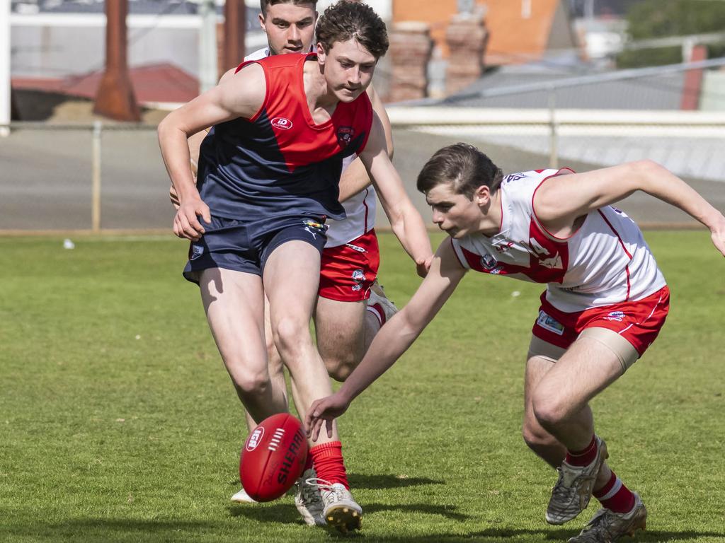 STJFL Grand finals U18 Boys Clarence v North Hobart at North Hobart Oval. Picture: Caroline Tan