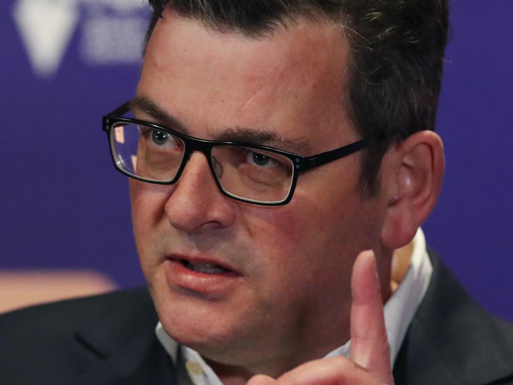 Victorian Premier Daniel Andrews has flagged restrictions will ease once Victoria reached a 70 per cent double-dose vaccination rate. Picture: NCA NewsWire / David Crosling