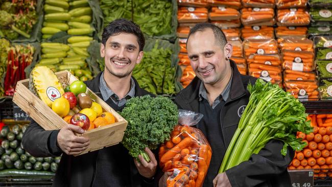 Owner of Adelaide Fresh, Dino Labbozetta, and his brother Frankie at their store in Morphett Vale. Picture: Ben Clark