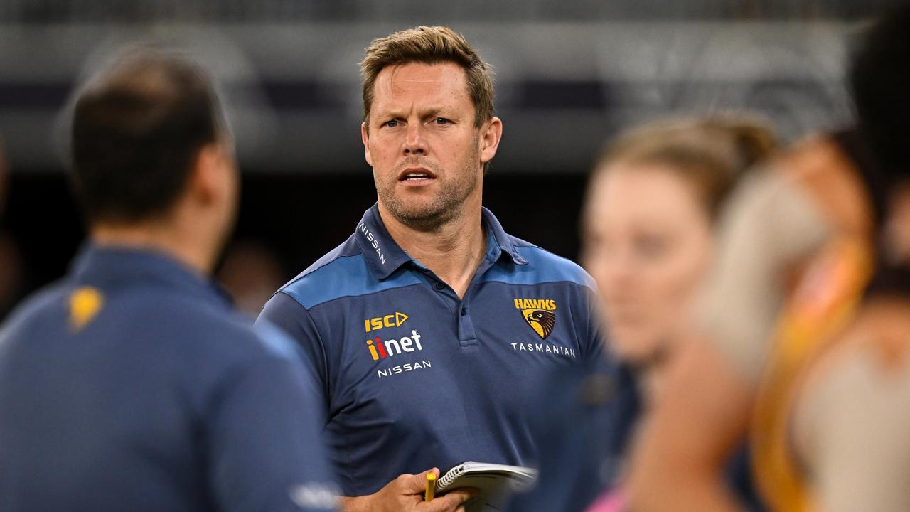 Hawthorn coach Sam Mitchell says he would prefer Hawks fans to avoid booing opposition players in all situations. Picture: Daniel Carson / Getty Images