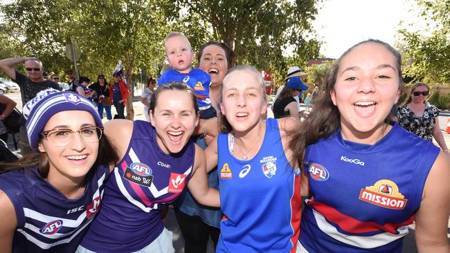 Crowds are flocking to the Whitten Oval for the AFLW. Picture:Rob Leeson.