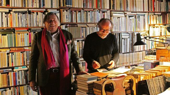 With great friend Barry Humphries. Picture: Supplied