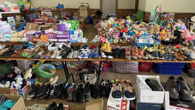 Volunteers at the Lucknow donation centre have been “inundated” with generous donations. Picture: Brianna Travers