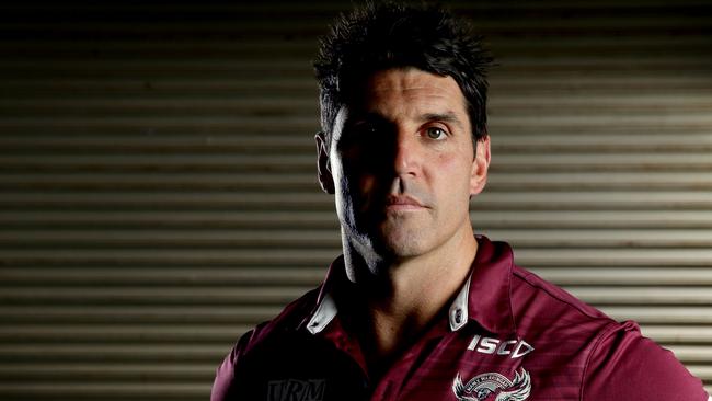 Under fire Manly coach Trent Barrett. Picture: Gregg Porteous