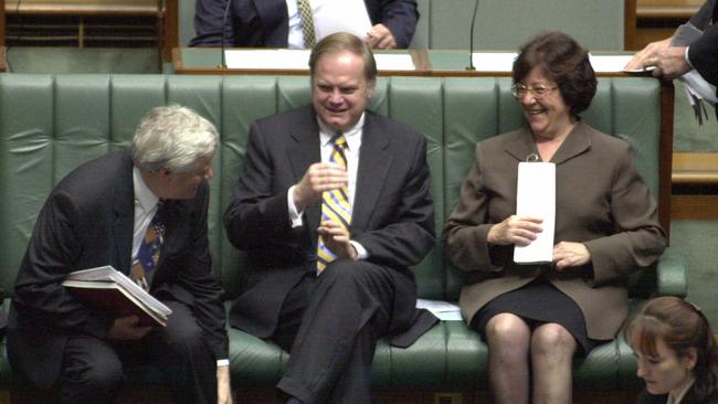 Martyn Evans, centre, during his time on the Labor front bench as a federal politician.