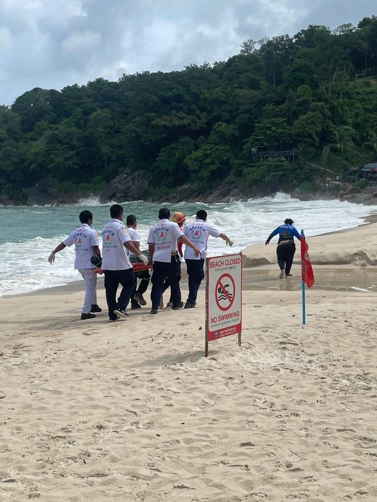 The 41-year-old’s body was pulled from the water and taken to Vachira Phuket Hospital, where a formal autopsy will be conducted. Picture: Asia Pacific Press