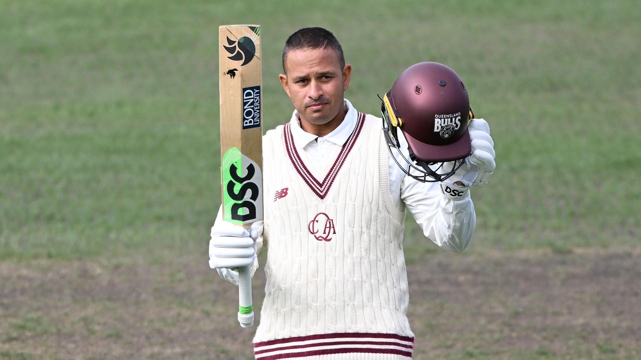 Usman Khawaja made a century for Queensland his last Sheffield Shield match (Photo by Steve Bell/Getty Images)