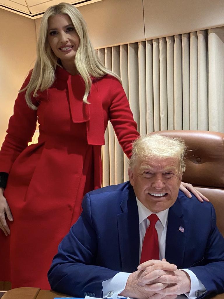 Donald and Ivanka Trump on the night before election day. Picture: Ivanka Trump/Twitter