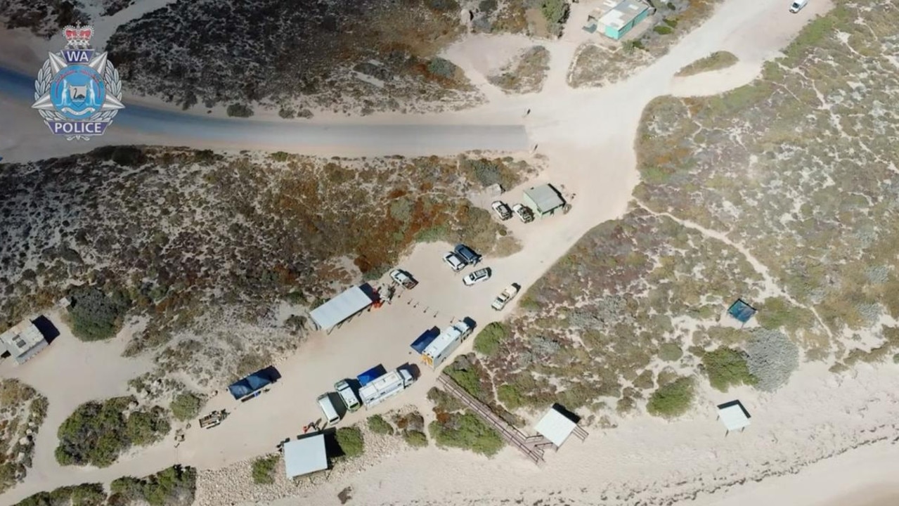 An aerial shot of the northern end of the Blowholes campsite in Western Australia from where Cleo Smith vanished. Picture: WA Police.