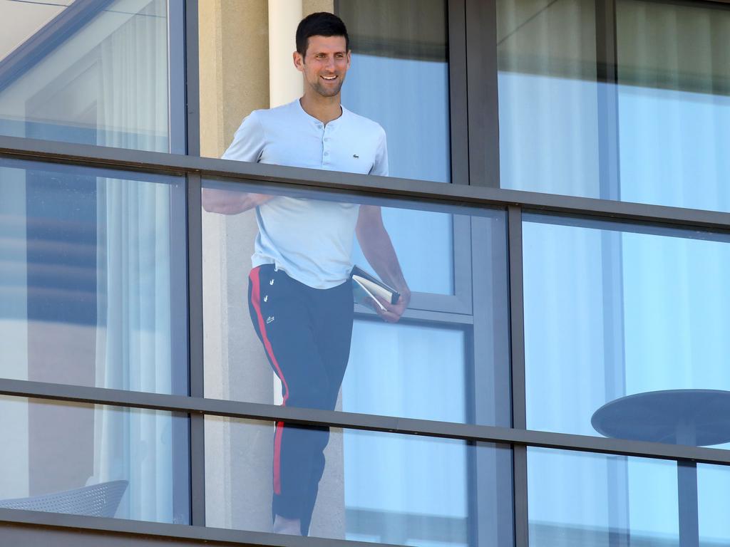 At least Novak Djokovic has a balcony.