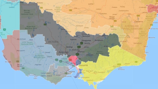 Geelong's Victorian NGA zone (in light brown).