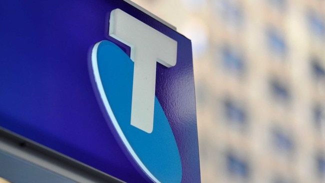 Telstra logo in soft colours