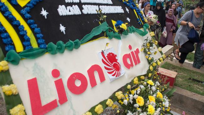 Lion Air’s Boeing 737 MAX 8 plunged into the Java Sea just 12 minutes after takeoff on a routine one-hour flight from Jakarta to Pangkal Pinang city in Sumatra on October 29. Picture: Bay Ismoyo/AFP.