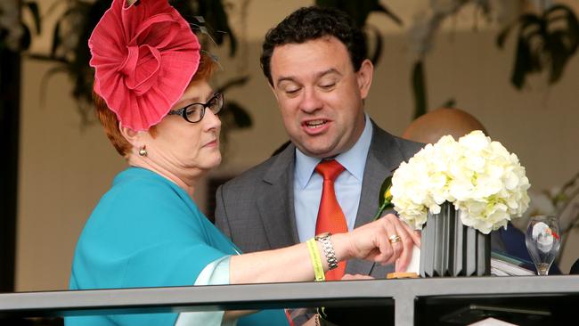 Defence Minister Marise Payne and husband Stuart Ayres. Picture: Stuart McEvoy.